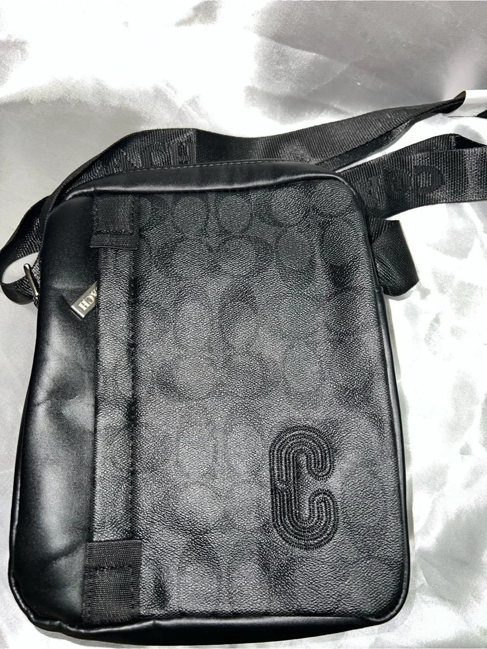 Coach Black Signature Embossed Men’s Messenger Bag